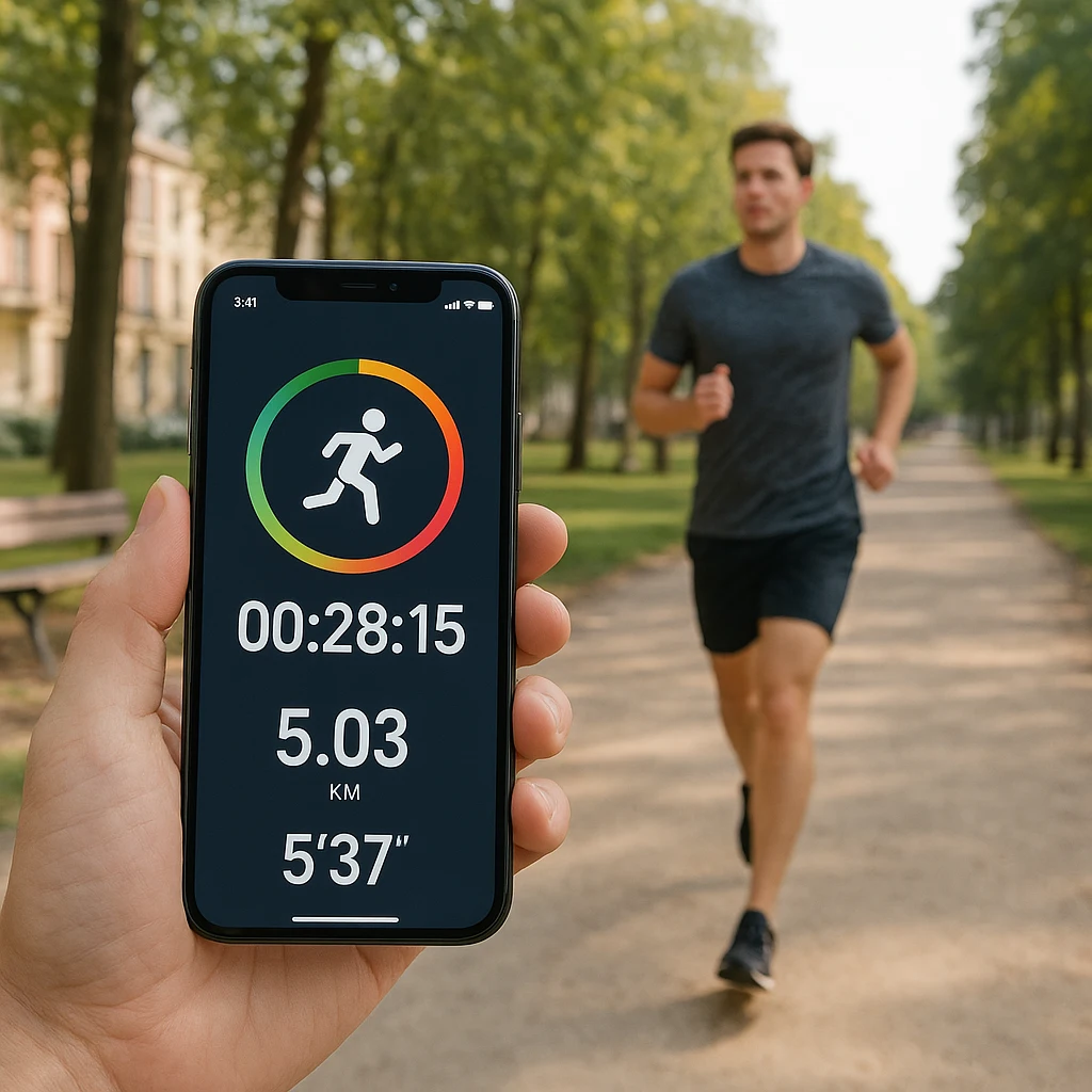 Application sportive utilisée pendant une séance de course à pied