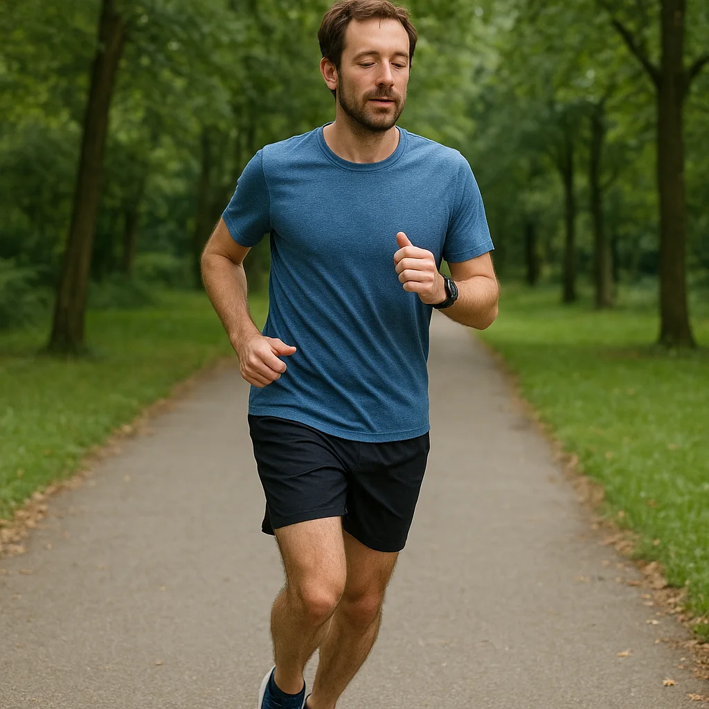 Faut-il courir tous les jours ? Ce que le corps supporte vraiment 2 Coureur amateur en footing facile pour illustrer la régularité sans intensité excessive