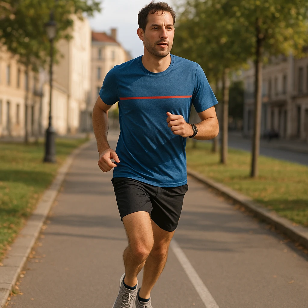 Coureur amateur pratiquant le running en France