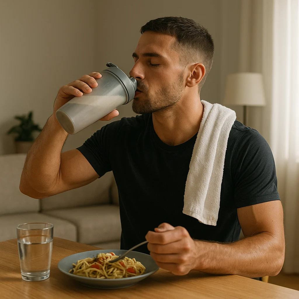 Hydratation et récupération après le sport avec boisson et alimentation adaptée