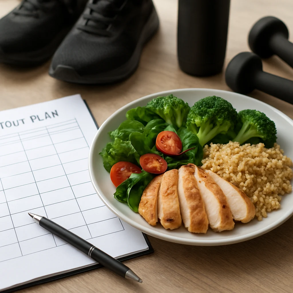 Programme sportif et alimentation équilibrée dans un coaching perte de poids