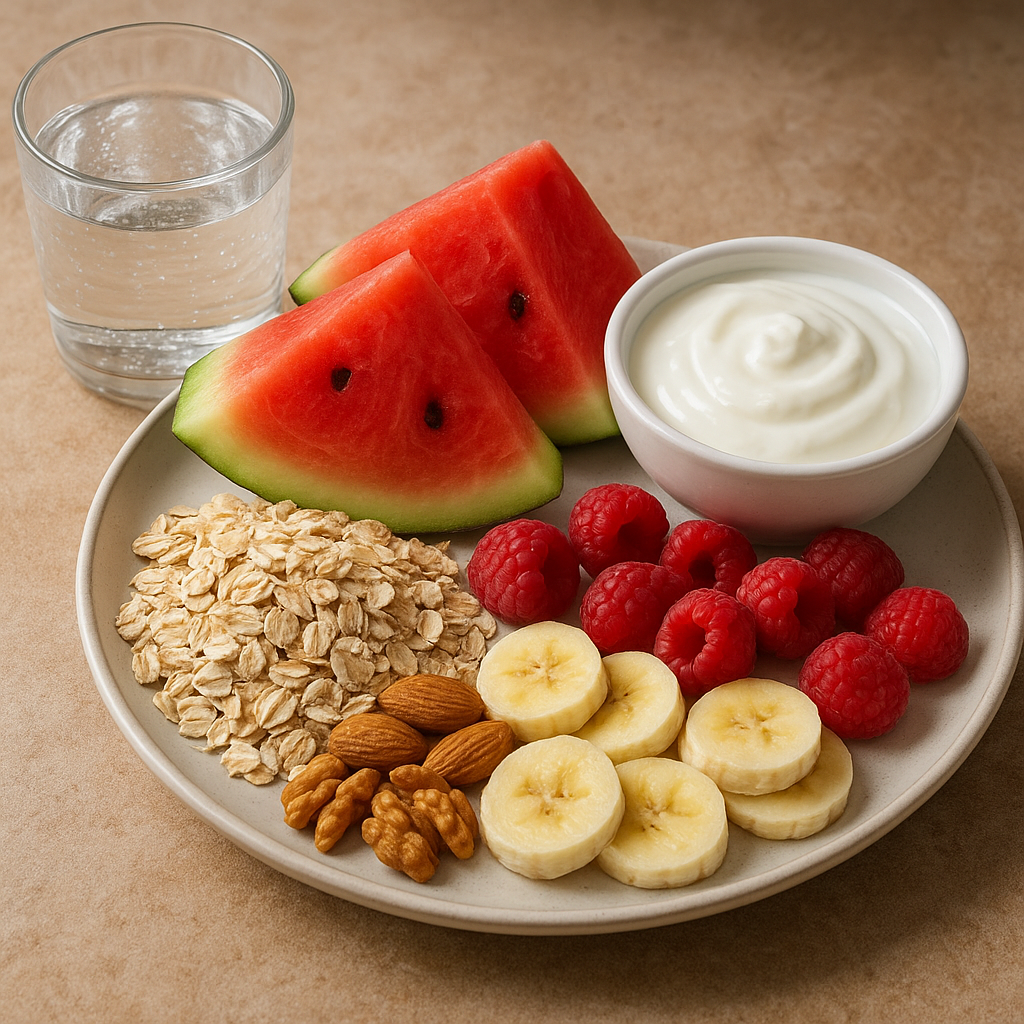 Repas de récupération équilibré après le sport avec protéines, légumes et glucides