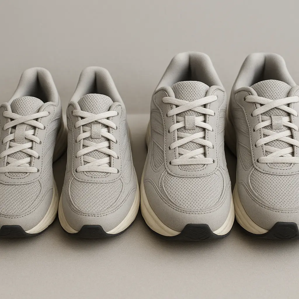 Chaussures pouvant comprimer le pied gauche et provoquer des picotements