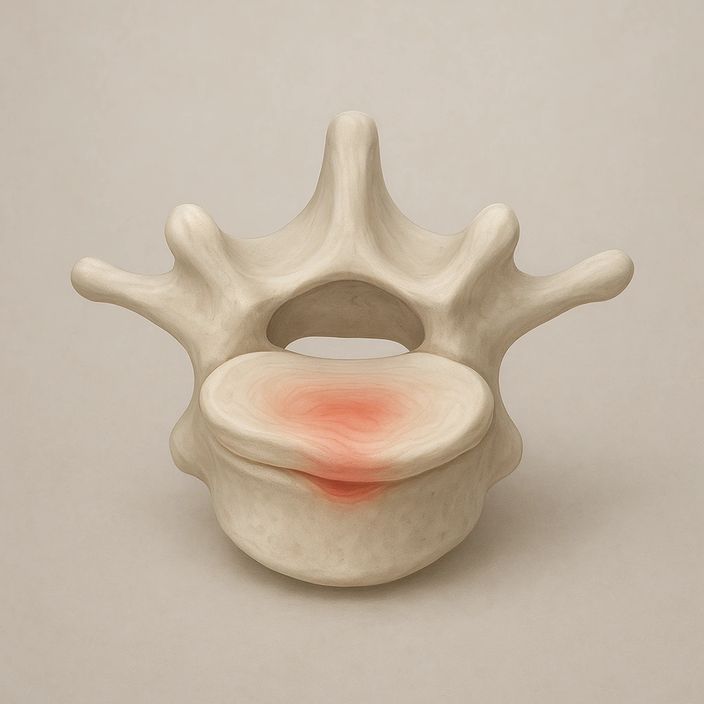 Illustration médicale d’un tassement vertébral