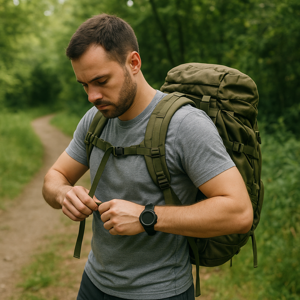 Rucking : pourquoi la marche lestée devient la nouvelle tendance fitness de 2026 ? 2 Débutant en rucking préparant son sac à dos lesté avant la marche